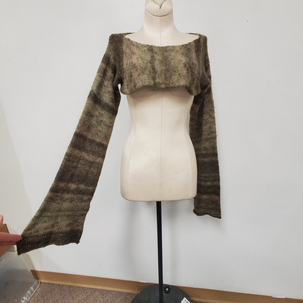 BDG Urban Outfitters Fairy Grunge Sweater Layer Topper XL Flare Sleeve Brown